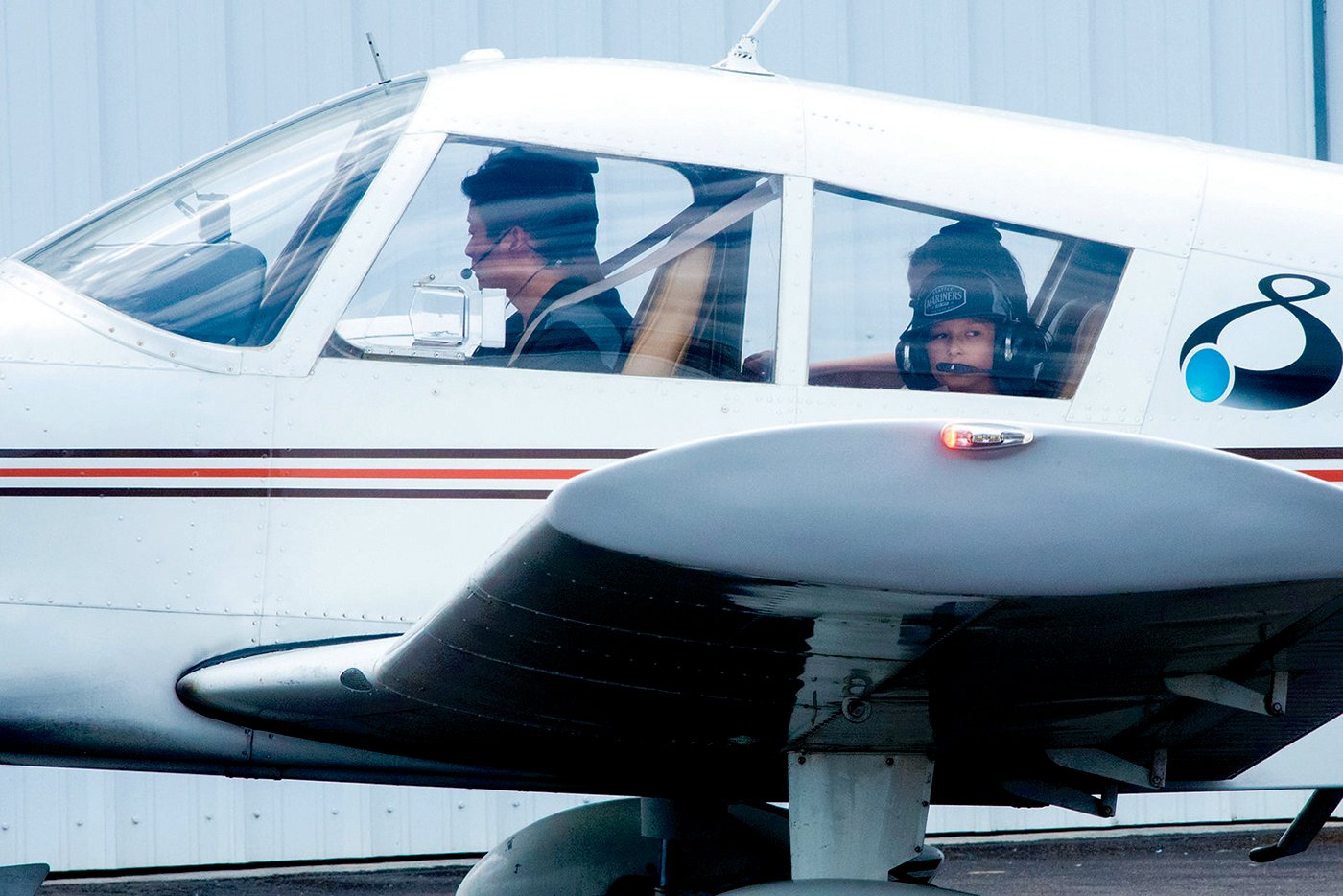 A Young Eagles passenger looks out the window as his plane taxies to the runway in Chehalis in this 2019 Chronicle file photo.